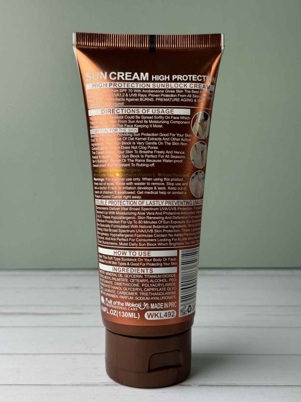 کرم ضد آفتاب بی رنگ وکالی SPF70 انواع پوست حجم 130 میلی‌لیتر - Image 3